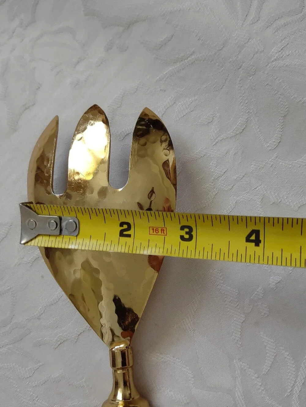 13.5 Inch Gold Tone Salad Fork Modern Handle